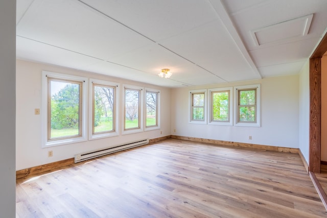 15630 Antelope Creek Rd, Rapid City, SD 57703 - spare room featuring a baseboard radiator, wood finished floors, and baseboards