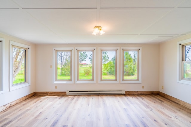 15630 Antelope Creek Rd, Rapid City, SD 57703 - empty room with a baseboard heating unit, baseboards, and wood finished floors