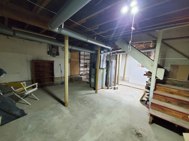 400 5th Ave, Edgemont, SD 57735 - unfinished basement with stairs and heating unit