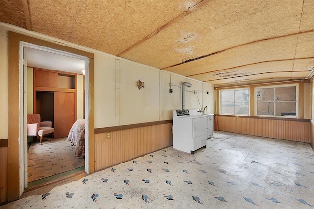 308 Main St, Deadwood, SD 57732 - spare room with independent washer and dryer and wooden walls