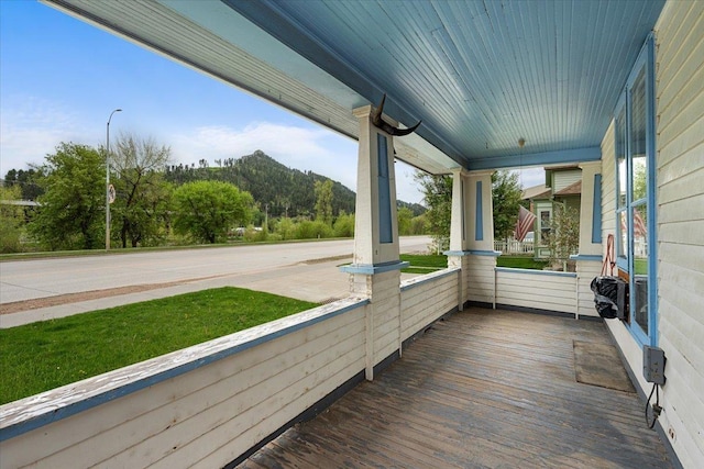 308 Main St, Deadwood, SD 57732 - wooden terrace featuring covered porch