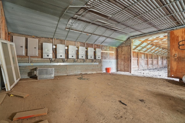 18977 Black Angus Ln, Belle Fourche, SD 57717 - misc room with electric panel and lofted ceiling