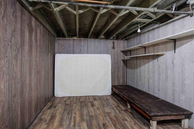 1007 Elkhorn St, Belle Fourche, SD 57717 - below grade area with wood walls and wood finished floors