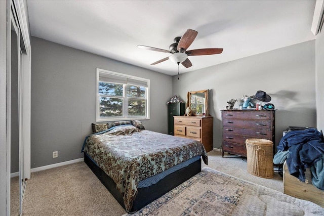 2921 1st Ave, Sturgis, SD 57785 - bedroom with baseboards, a ceiling fan, and light carpet
