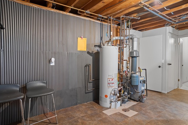 3520 Arizona St, Rapid City, SD 57701 - utility room with gas water heater and a heating unit