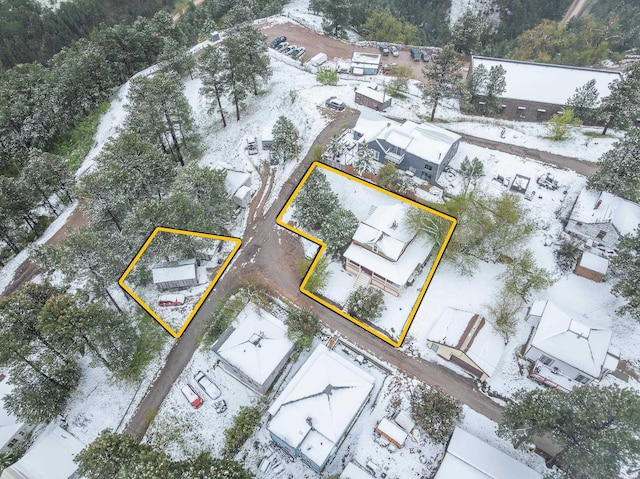 211 Milliken St, Lead, SD 57754 - snowy aerial view with property boundaries highlighted
