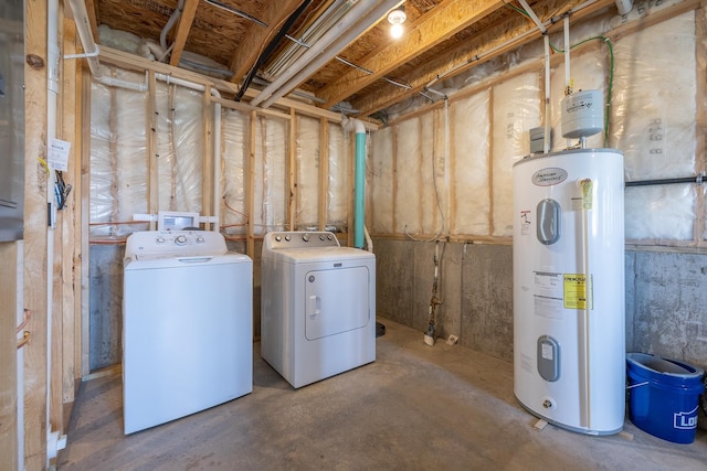 655 Bomber Way, Box Elder, SD 57719 - laundry area featuring water heater and washing machine and clothes dryer