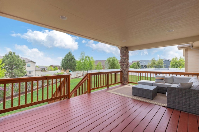 6212 Poppy Ct, Rapid City, SD 57702 - deck with an outdoor hangout area and a residential view