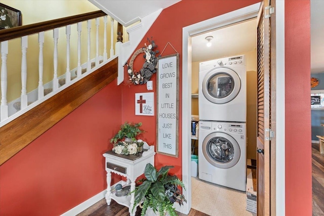 30 Adams St, Deadwood, SD 57732 - laundry area with estacked washer and dryer