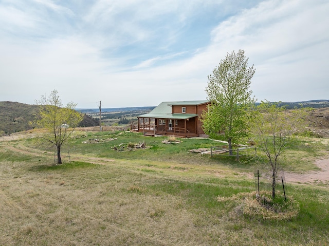 28013 Cascade Rd, Hot Springs, SD 57747 - view of yard featuring a deck and a view of countryside