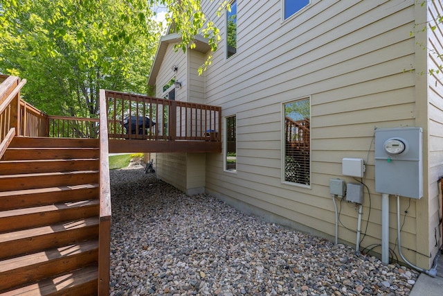 342 Enchantment Rd, Rapid City, SD 57701 - view of property exterior with a wooden deck and stairway