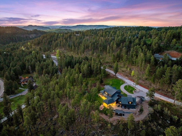 3135 American Eagle Rd, Spearfish, SD 57783 - aerial view at dusk of a forest view and a mountain view