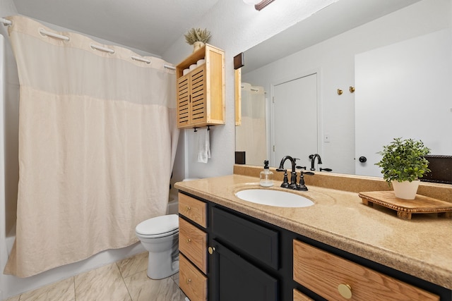 491 Freude Ln, Box Elder, SD 57719 - bathroom featuring vanity, toilet, and shower / tub combo with curtain