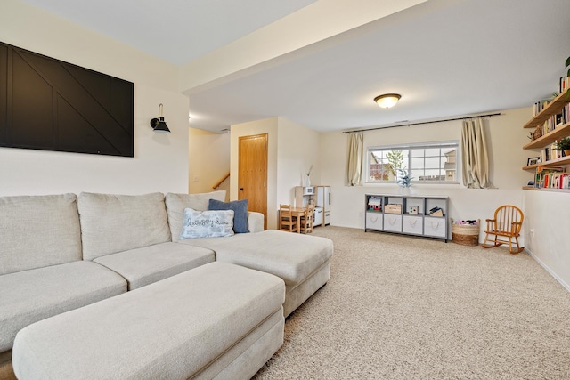 491 Freude Ln, Box Elder, SD 57719 - carpeted living room featuring stairs