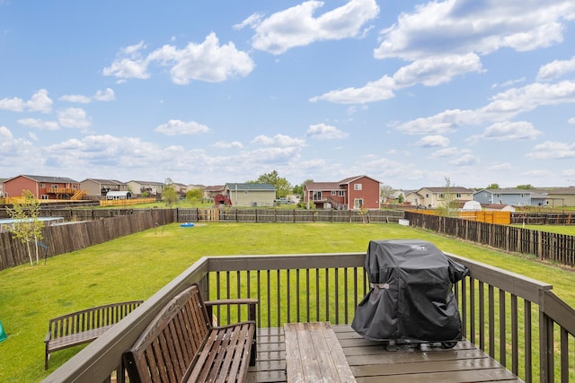 491 Freude Ln, Box Elder, SD 57719 - wooden terrace with a residential view and grilling area