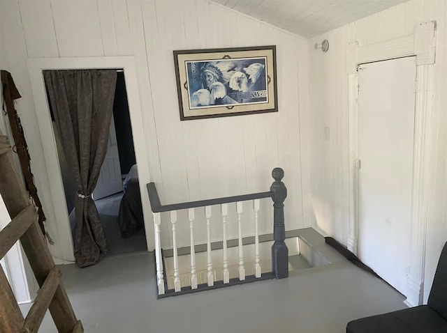 121 S Stone St, Lead, SD 57754 - stairs featuring concrete floors and lofted ceiling