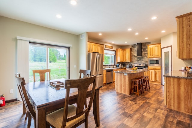 151 Surrey Ln, Custer, SD 57730 - dining area with recessed lighting and dark wood-style flooring