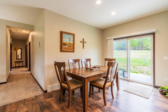 151 Surrey Ln, Custer, SD 57730 - dining space with wood finished floors, baseboards, and recessed lighting