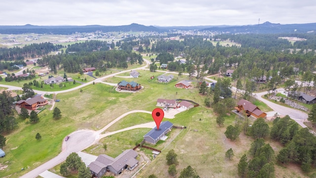 151 Surrey Ln, Custer, SD 57730 - aerial view of property and surrounding area with nearby suburban area and a mountain backdrop