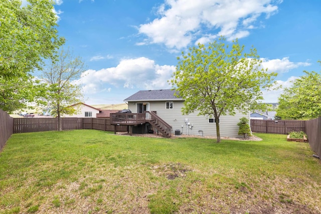 4312 Mile High Ave, Rapid City, SD 57701 - rear view of house with a wooden deck and stairs