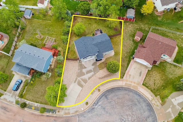 4312 Mile High Ave, Rapid City, SD 57701 - aerial perspective of suburban area featuring property boundaries highlighted