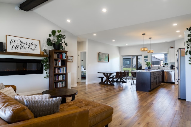 2259 Suntory Ave, Spearfish, SD 57783 - living area with recessed lighting, hardwood / wood-style floors, and baseboards