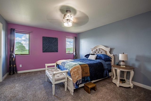 6794 Abelia St, Rapid City, SD 57703 - bedroom with carpet, baseboards, and a ceiling fan