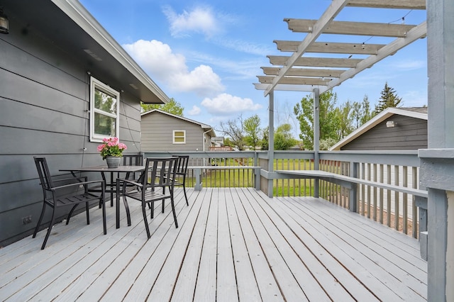 4425 Bronco Ln, Rapid City, SD 57701 - deck featuring a pergola and outdoor dining area
