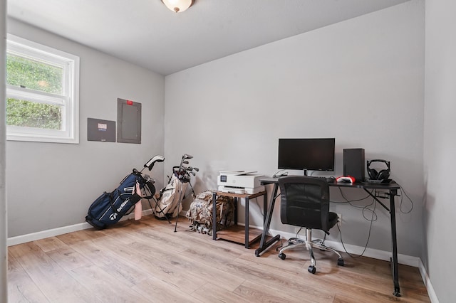 4425 Bronco Ln, Rapid City, SD 57701 - office space featuring electric panel, wood finished floors, and baseboards