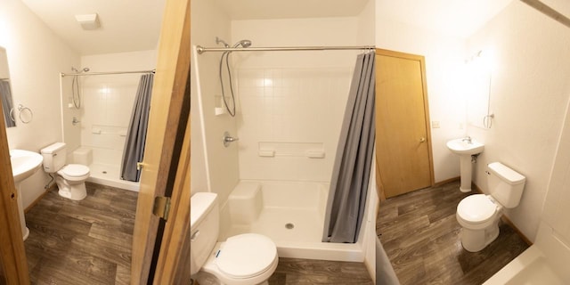 752 Bear Tooth Ct, Box Elder, SD 57719 - full bath with toilet, wood finished floors, and a stall shower