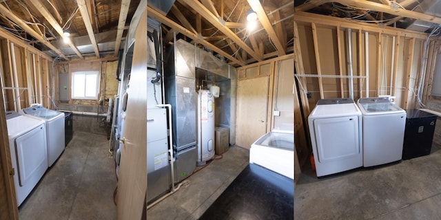 752 Bear Tooth Ct, Box Elder, SD 57719 - basement featuring washer and dryer and electric panel