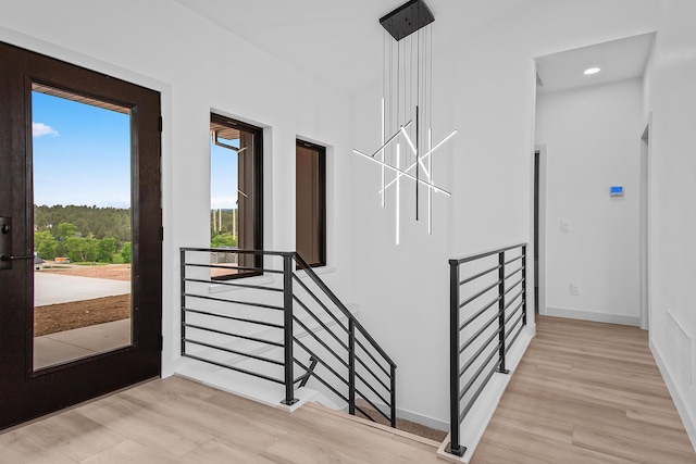 13439 Frontier Loop, Piedmont, SD 57769 - entryway with light wood-type flooring, baseboards, and recessed lighting