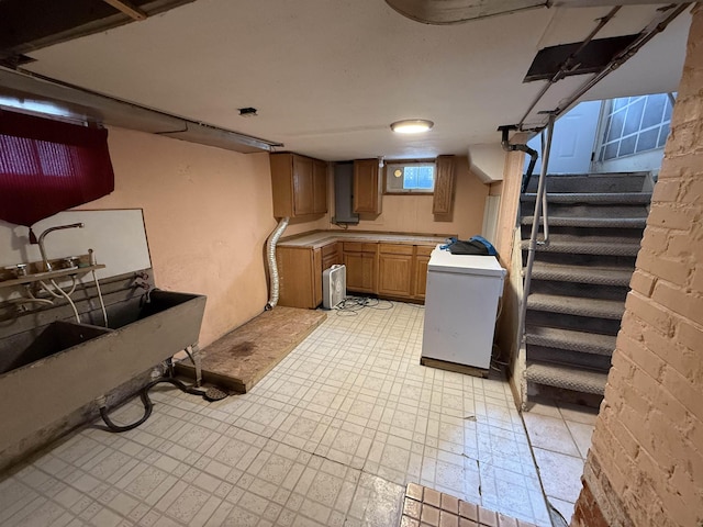304 6th Ave, Edgemont, SD 57735 - below grade area featuring stairs and light floors
