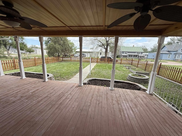 304 6th Ave, Edgemont, SD 57735 - deck with a ceiling fan and a residential view