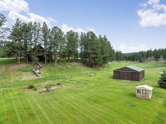 25370 S Lightning Creek Rd, Custer, SD 57730 - view of yard featuring an outbuilding, an outdoor structure, and a view of countryside