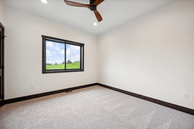 2431 Malibu Loop, Sturgis, SD 57785 - spare room with carpet, baseboards, a ceiling fan, and recessed lighting