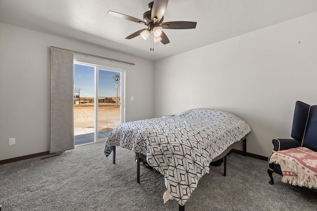 24005 Bridle Ridge Ct, Rapid City, SD 57701 - carpeted bedroom with access to exterior and ceiling fan