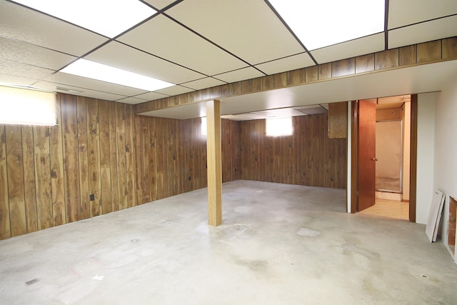 1609 Spruce St, Sturgis, SD 57785 - basement with wood walls and a drop ceiling
