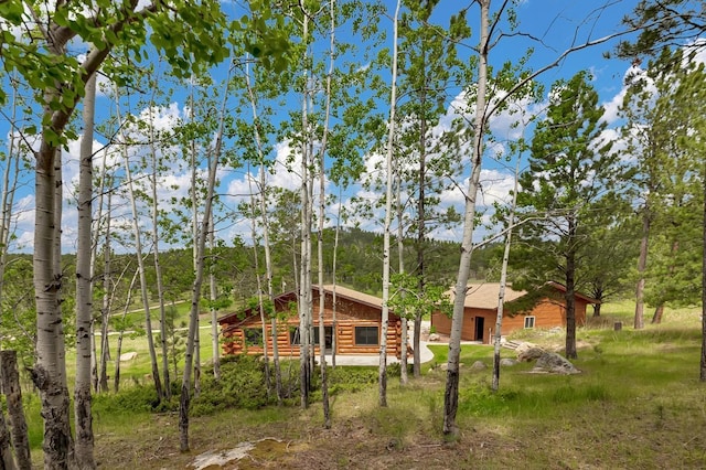 12162 Laramie Trl, Custer, SD 57730 - rear view of house with log siding