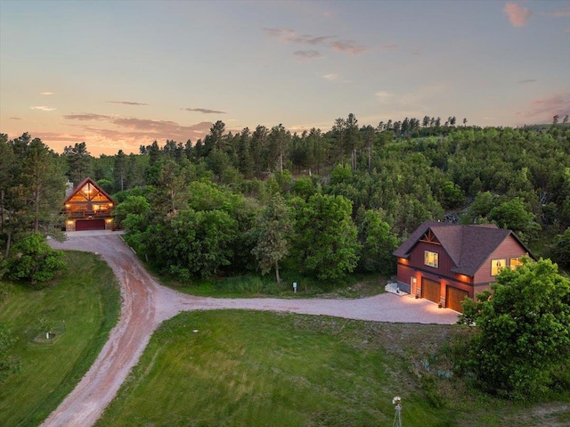 15377 Ridgeview Trl, Piedmont, SD 57783 - aerial view of property and surrounding area with a heavily wooded area