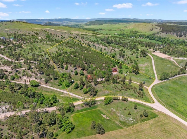 15377 Ridgeview Trl, Piedmont, SD 57783 - aerial view of property and surrounding area featuring property parcel outlined
