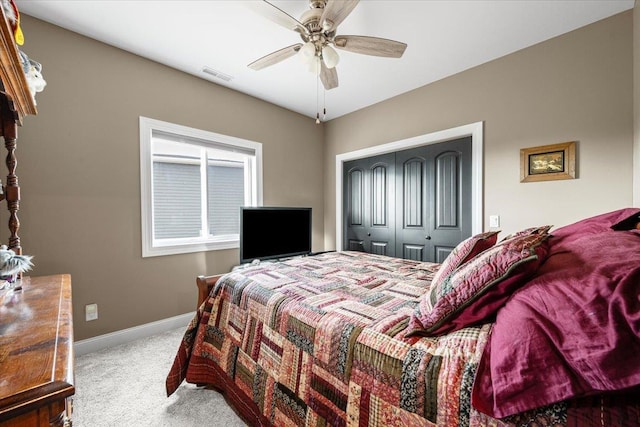 3781 W Beartooth Loop, Spearfish, SD 57783 - bedroom featuring carpet flooring, a closet, and ceiling fan