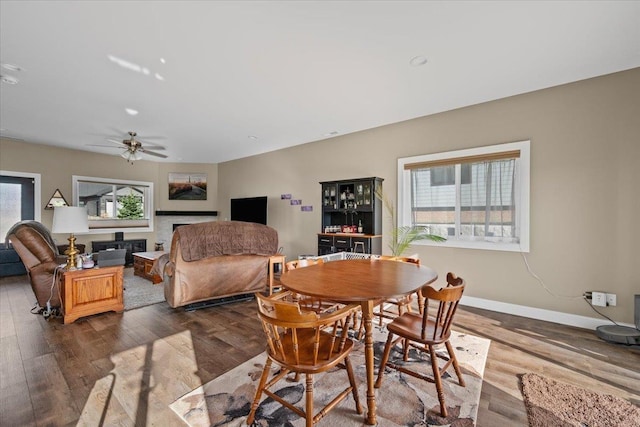 3781 W Beartooth Loop, Spearfish, SD 57783 - dining room with dark wood finished floors and ceiling fan