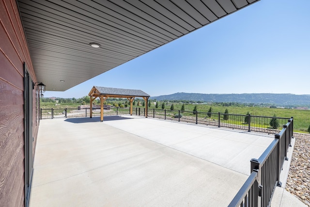215 Meadowlark Dr, Hot Springs, SD 57747 - view of patio featuring a gazebo and a mountain view