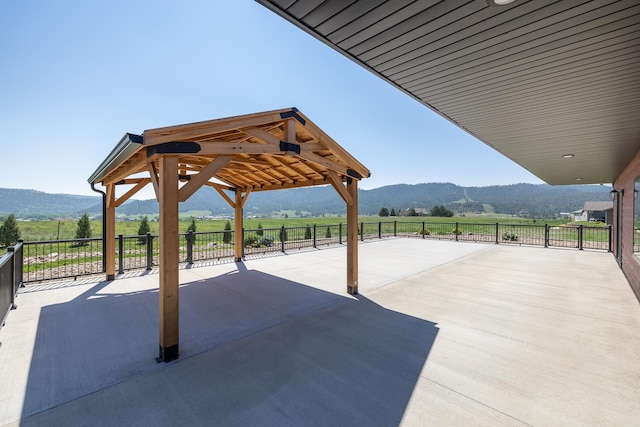 215 Meadowlark Dr, Hot Springs, SD 57747 - view of patio featuring a mountain view and a gazebo