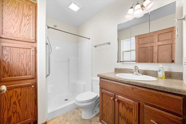 1233 Silverbrook Ln, Spearfish, SD 57783 - bathroom with vanity, a shower, and tile patterned flooring