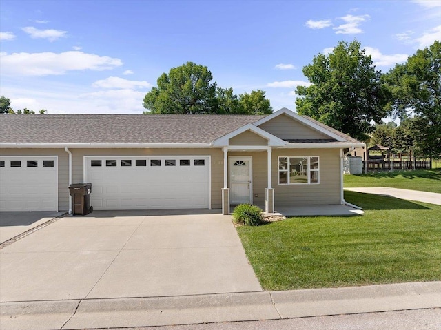 1233 Silverbrook Ln, Spearfish, SD 57783 - ranch-style house featuring concrete driveway, a garage, and roof with shingles