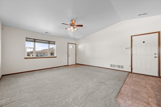 1233 Silverbrook Ln, Spearfish, SD 57783 - carpeted empty room featuring lofted ceiling and ceiling fan