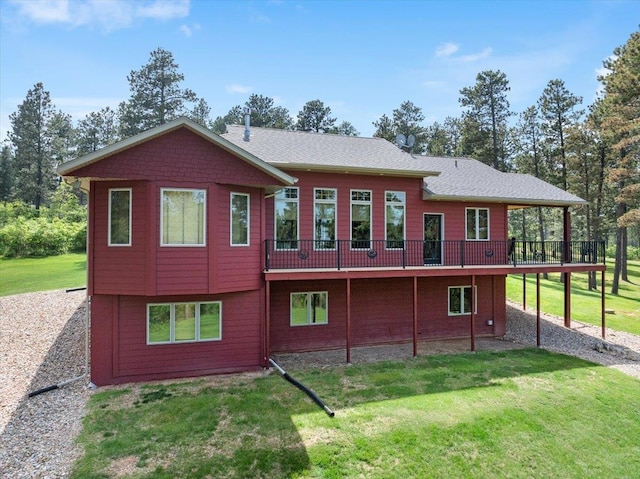 2040 Aster Rd, Spearfish, SD 57783 - back of property featuring a lawn and a deck