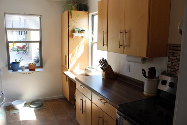 126 E Saint Andrew St, Rapid City, SD 57701 - kitchen featuring stainless steel electric range and dark tile patterned floors